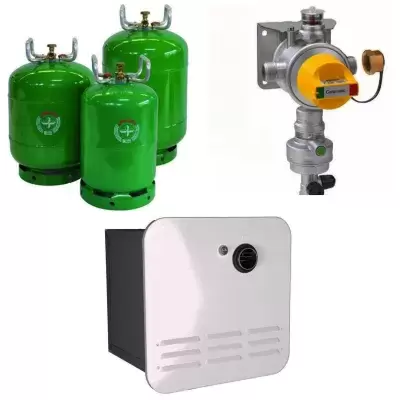 Botellas recargables, sensor de impacto, calentador de agua, autocaravana y autocaravana