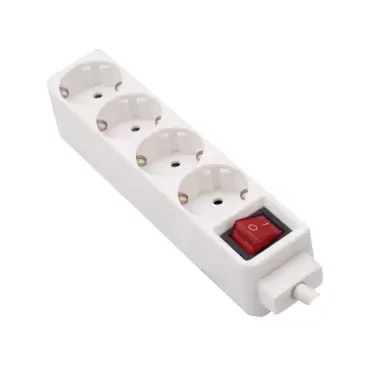 Alargadera base múltiple con 4 tomas e interruptor 230v/16a cable 1.5 metros para usos múltiples. Ref. LU-1012