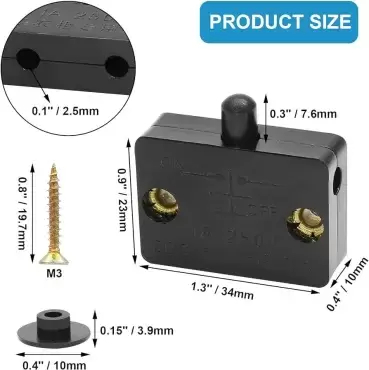 Interruptor 12V sensor con pulsador para puertas y armarios de caravanas, autocaravanas y camper.
