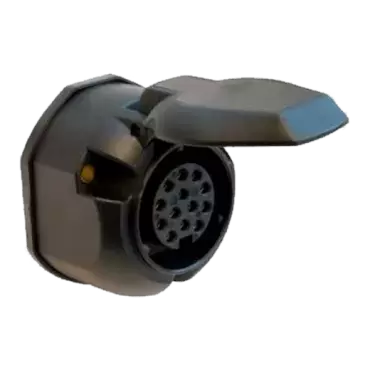 Clavija enchufe piña 13 polos PVC con goma de protección y desconexión luz niebla para caravanas y remolques