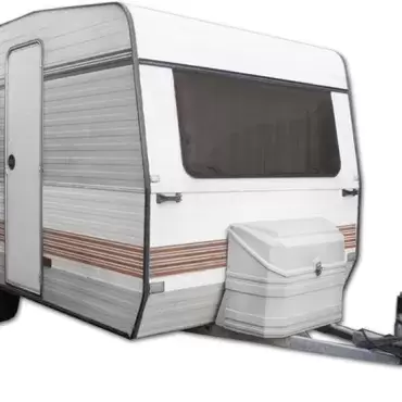 Arcón de transporte trasera curva para lanza de caravanas 840x620x340 mm.