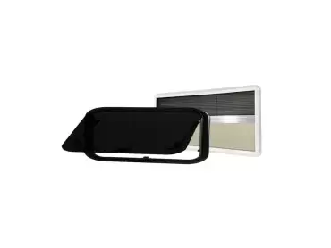 Ventana lateral  650X300 Masis marco aluminio AM + Persiana para camper y autocaravanas.