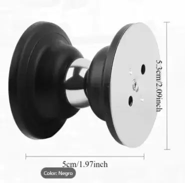 Retenedor de puerta redondo negro con bola magnético para caravanas, autocaravanas y camper.