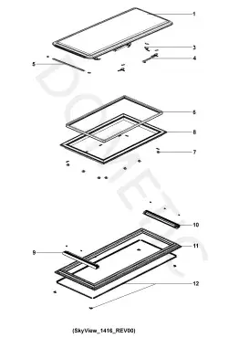 Brazos Dometic especificos para claraboya o ventana panorámica de techo Skyview 450x1300 de autocaravanas.