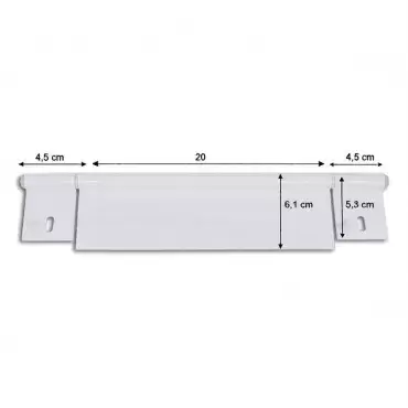 Recambio de bisagra de aluminio blanco 290 mm con 2 agujeros para caravanas y autocaravanas.
