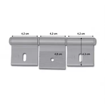 Recambio de bisagra de aluminio blanco 126 mm con 3 agujeros para caravanas y autocaravanas.