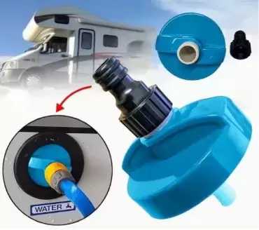 Tapón de llenado con conexión rápida para un llenado de depósitos de agua de caravanas, autocaravanas y camper.