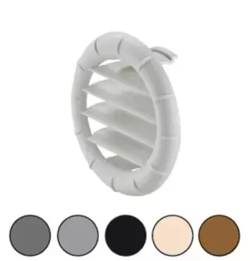 Rejilla redonda negra para calefacción TRUMA de caravanas, autocaravanas y camper.