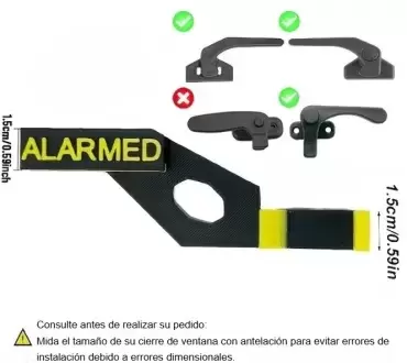 Pack 2 cierres bloqueo de seguridad interiores para ventanas de caravanas, autocaravanas y camper