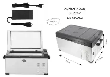 Nevera congelador EZA 25 Litros compresor 12V +conector a 220V de REGALO, Caravanas, autocaravanas, camper y 4x4 overland.