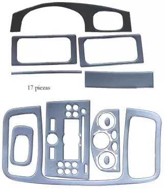 Kit dec. salpicadero Opel Vivaro 01/2007> plata 17pzs