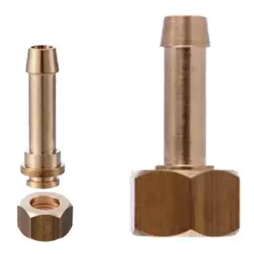 Conector de laton con tuerca 1/2"-10M/M para barbacoas y cocinas.