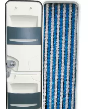Cortina oruga blanco/azul 560x1850 caravana autocaravana