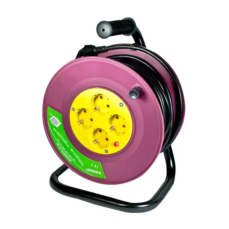 Alargadera extensible 25 metros 4 tomas seccion 3x1.5mm2 caravana autocaravana camper