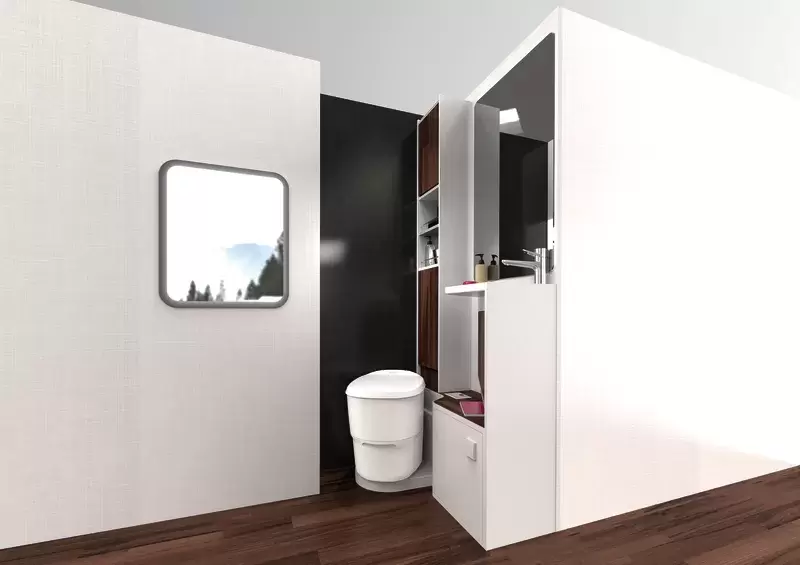 WC Clesana inodoro SIN agua con sistema de bolsa para caravanas, autocaravanas y camper.