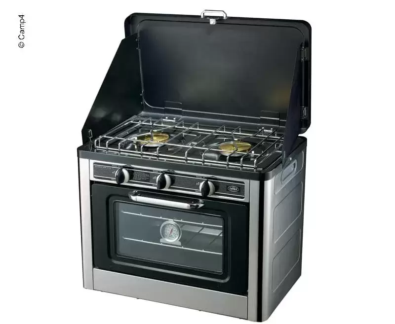 Hornilla 2 fuegos con horno portatil a gas Camp4, camping, caravaning y 4x4 overland.