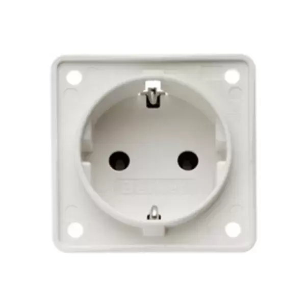 Enchufe 220V linea BERKER color GRIS CLARO para caravanas, autocaravanas y camper.
