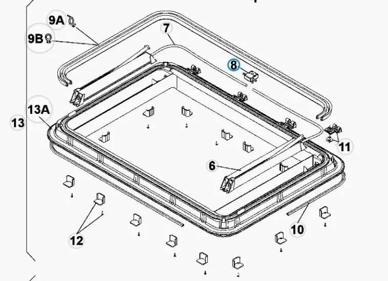 Recambio engranaje manivela para claraboyas Dometic Heki 3/ Heki 1 para autocaravana, caravana y camper.