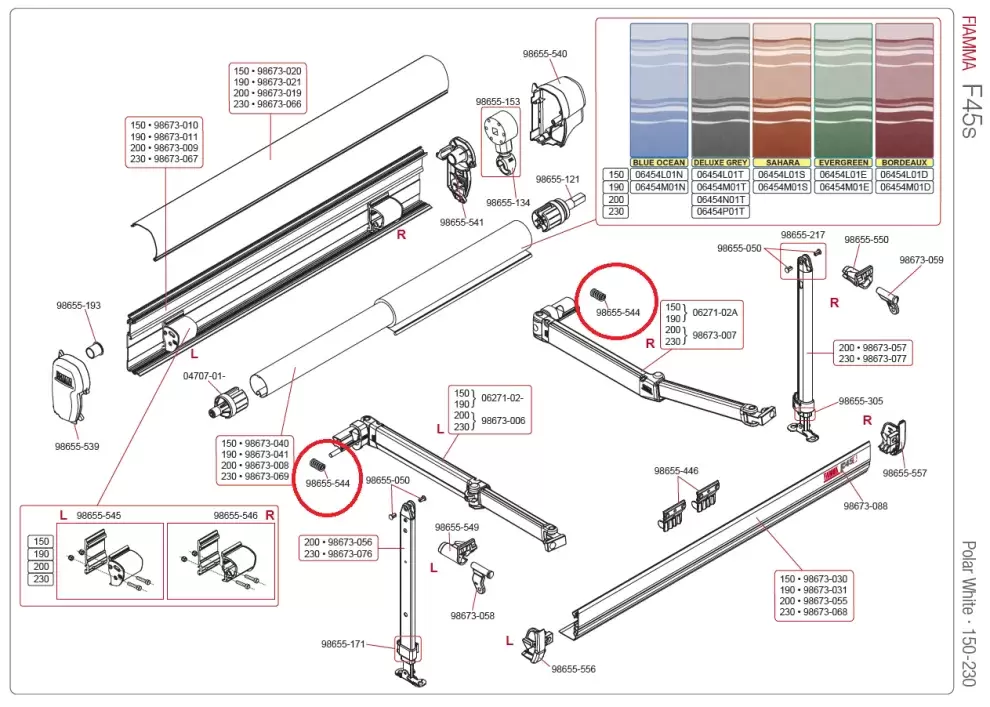 Recambio muelle de estribo para toldos Fiamma para autocaravana, caravana y camper