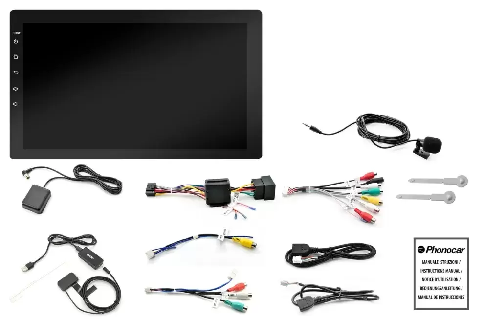 Equipo de música multimedia 1 Din  Apple CarPlay y Android Auto inalámbricos pantalla táctil  10.1″ para autocaravanas y camper.