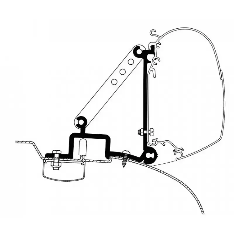 Kit 3 soportes fijación toldoTHULE OMNISTOR 4900 Y 5200 para Fiat Ducato, Citroen Jumper y Peugeot Boxer.